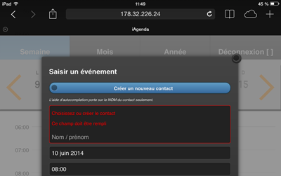 iAgenda : extension tablette d'une application pour dentiste