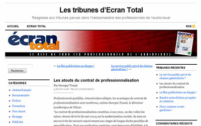 Ecran Total : site d'un webzine sur le monde des médias