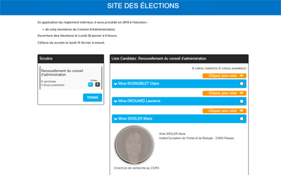 SFBBM : application d'élections annuelles en ligne