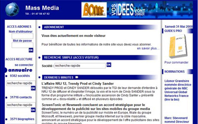 Mass Media : application de collecte de données pour un annuaire