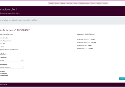 Modification d'une facture client